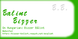 balint bizzer business card