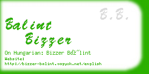 balint bizzer business card